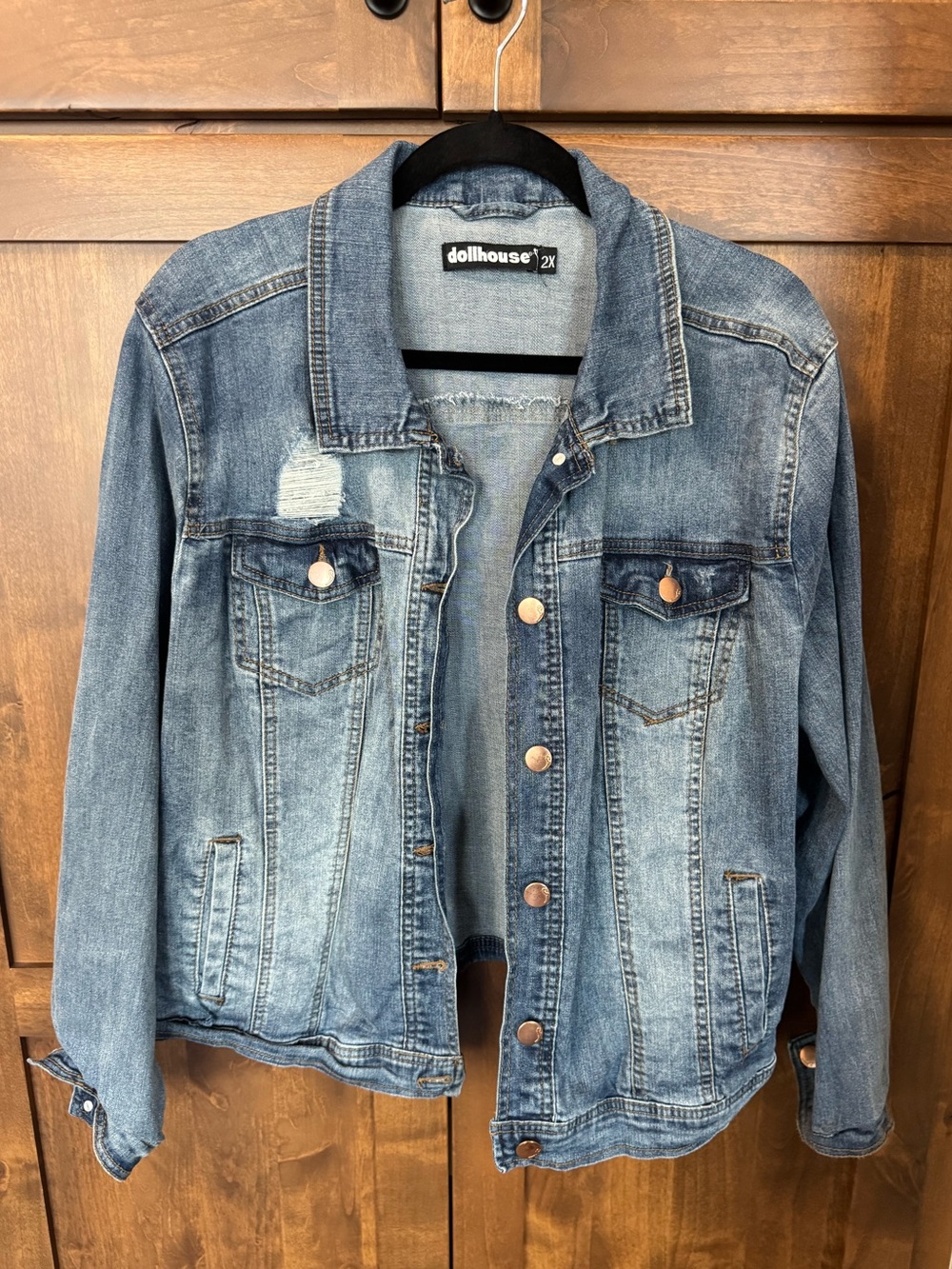 Dollhouse Women’s distressed Denim Jacket